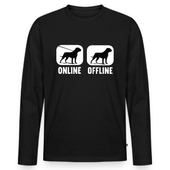 Cane Corso Cane Corso hors ligne Propriétaire de Cane Corso - T-shirt manches longues Premium bio Homme - noir - Devant - Nico (187cm)