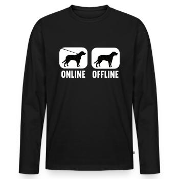 En ligne Hors ligne Broholmer Propriétaire de Broholmer - T-shirt manches longues Premium bio Homme - noir - Devant - Nico (187cm)
