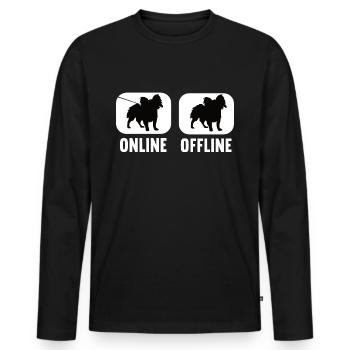 Online Offline Papillon Papillon Owner Dog - Men's Premium Organic Long Sleeve Shirt - black - Front - Nico (187cm)