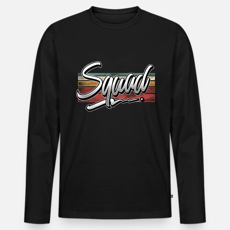 Squad - Männer Premium Bio Langarmshirt - Schwarz