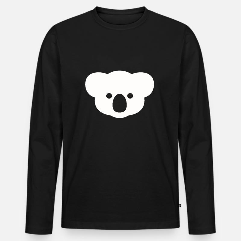 Koala - Männer Premium Bio Langarmshirt - Schwarz