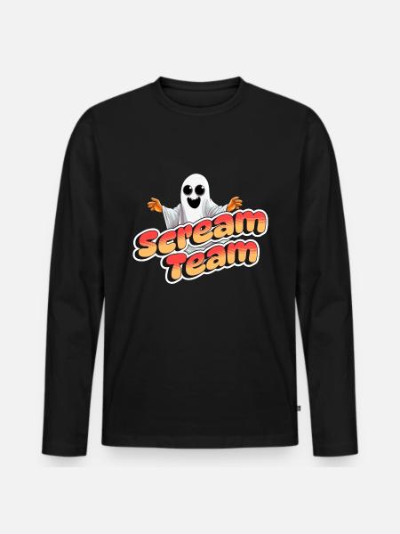 Halloween Scream Team Design - Männer Premium Bio Langarmshirt - Schwarz