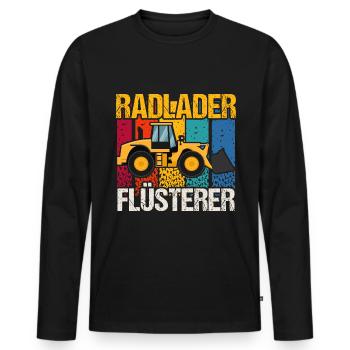 Radlader Flüsterer Retro Radladerfahrer - Männer Premium Bio Langarmshirt - Schwarz - Vorne - Nico (187cm)
