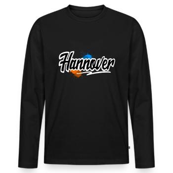 Hanover - Men's Premium Organic Long Sleeve Shirt - black - Front - Nico (187cm)