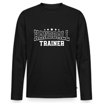 Handball Handballer Trainer - Männer Premium Bio Langarmshirt - Schwarz - Vorne - Nico (187cm)