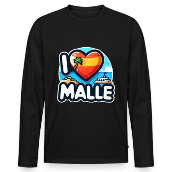 I Love Malle Mallorca Holidays Beer Spain Holidays - Men's Premium Organic Long Sleeve Shirt - black - Front - Nico (187cm)