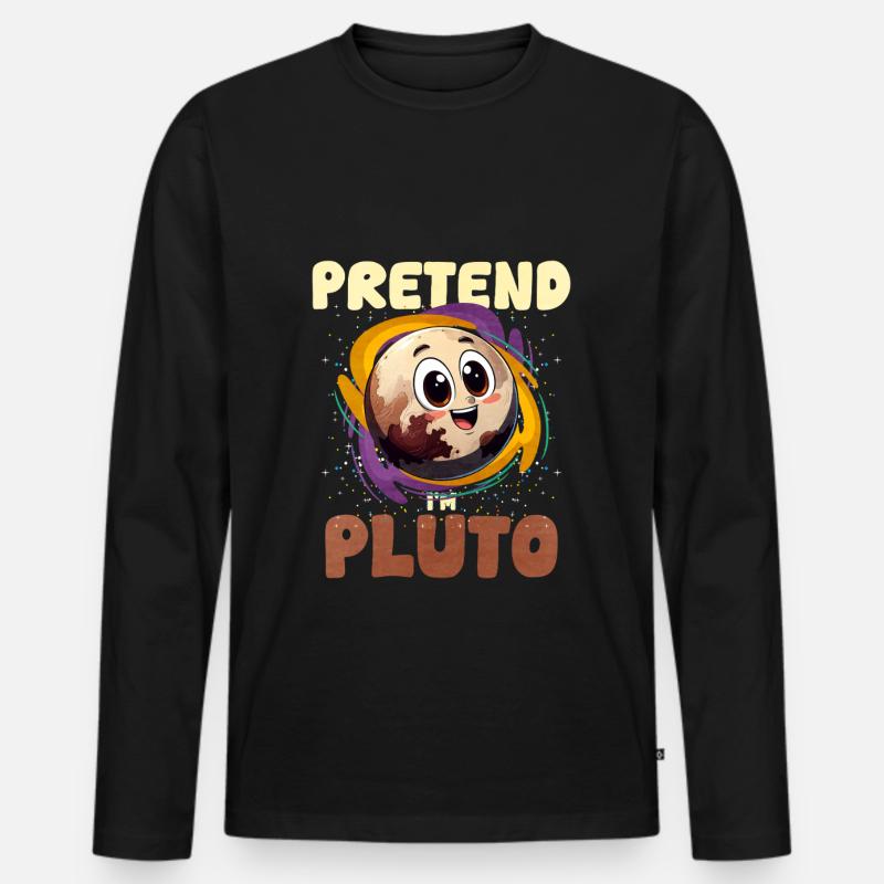 Pluto - Männer Premium Bio Langarmshirt - Schwarz