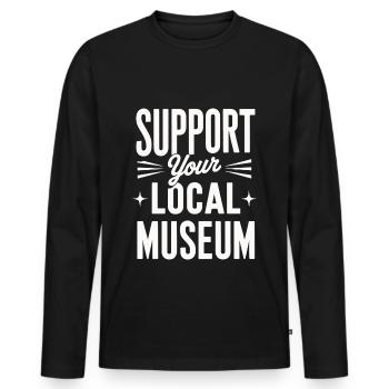 Musée - T-shirt manches longues Premium bio Homme - noir - Devant - Nico (187cm)