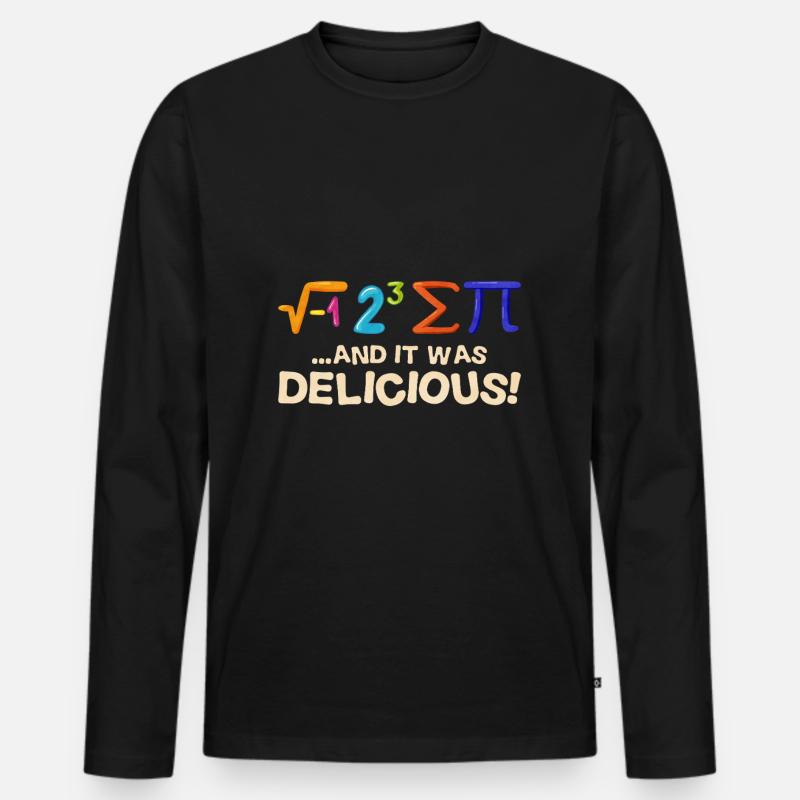 Mathe - Männer Premium Bio Langarmshirt - Schwarz