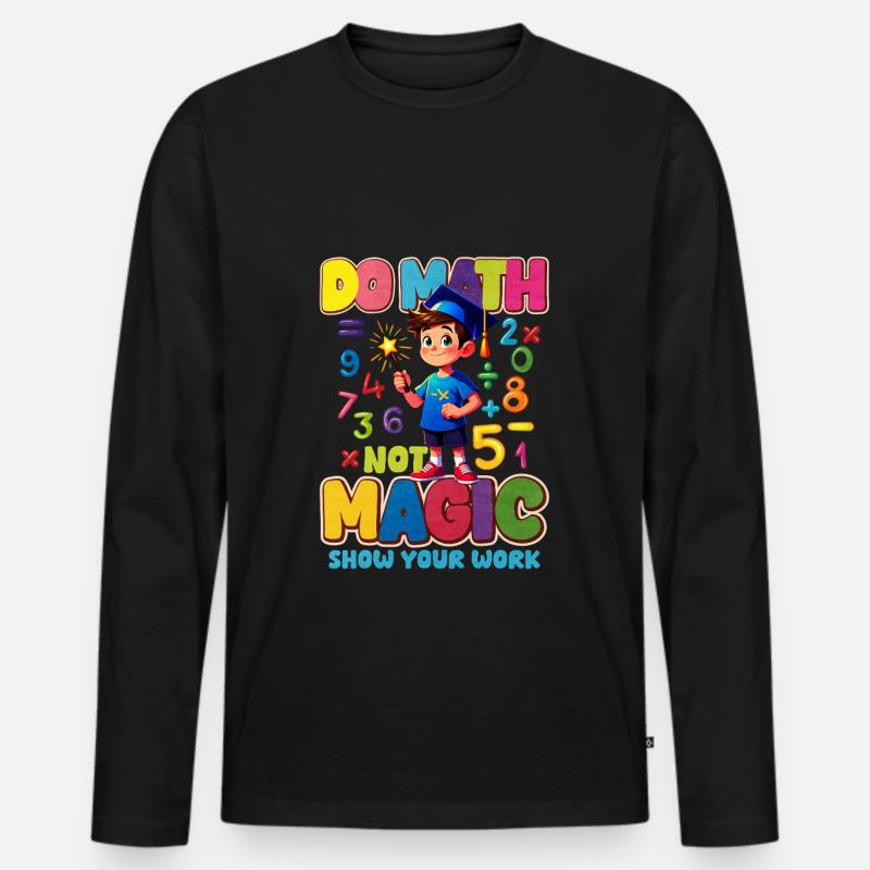 Mathe - Männer Premium Bio Langarmshirt - Schwarz