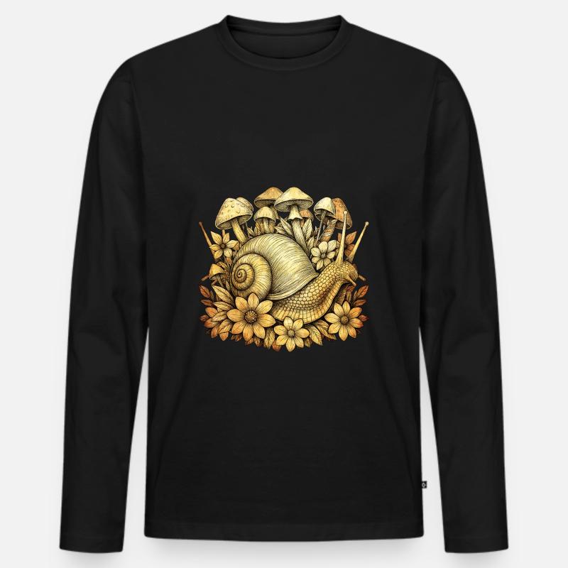 Schnecke - Männer Premium Bio Langarmshirt - Schwarz