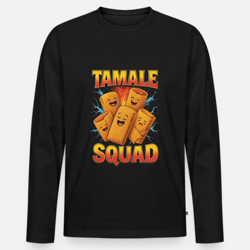 Tamale - Männer Premium Bio Langarmshirt - Schwarz