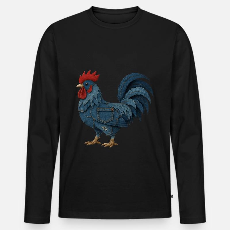 Hahn Denim - Männer Premium Bio Langarmshirt - Schwarz