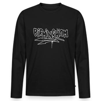 Birmingham Graffiti - Männer Premium Bio Langarmshirt - Schwarz - Vorne - Nico (187cm)