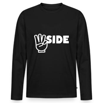 Westside W finger sign - Men's Premium Organic Long Sleeve Shirt - black - Front - Nico (187cm)