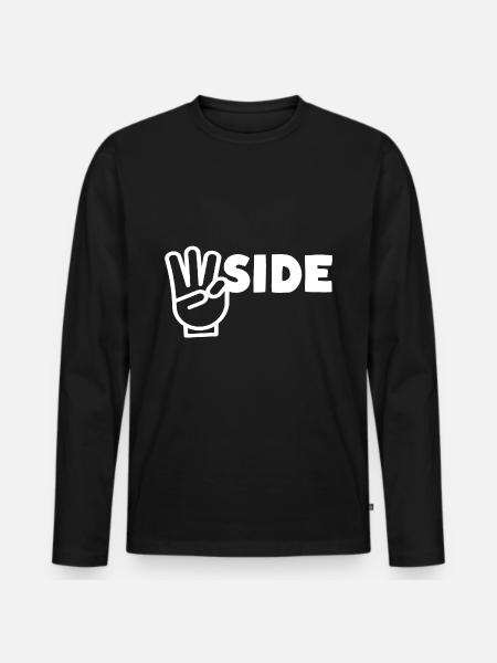 Westside W finger sign - Men's Premium Organic Long Sleeve Shirt - black