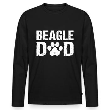 Beagle Papa Beagle Chiens - T-shirt manches longues Premium bio Homme - noir - Devant - Nico (187cm)