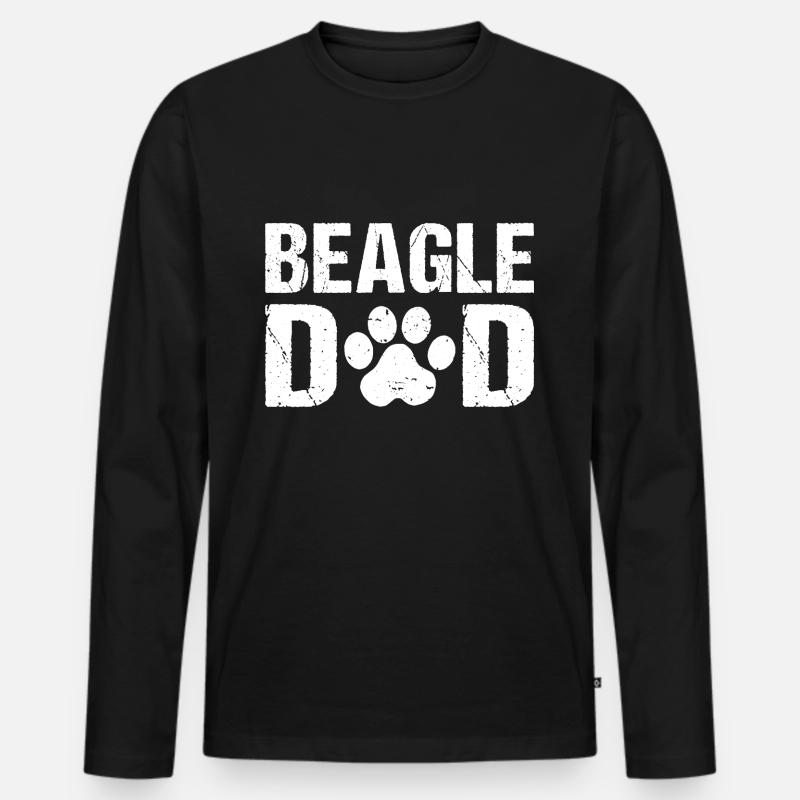 Beagle Dad Beagle Hunde - Männer Premium Bio Langarmshirt - Schwarz