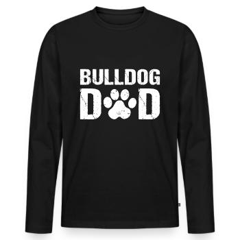 Bulldog Dad Bulldogs - Men's Premium Organic Long Sleeve Shirt - black - Front - Nico (187cm)