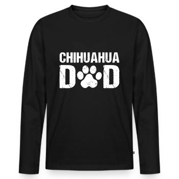Chihuahua Papa Chihuahua Chiens - T-shirt manches longues Premium bio Homme - noir - Devant - Nico (187cm)