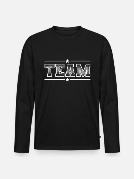 Team - Männer Premium Bio Langarmshirt - Schwarz