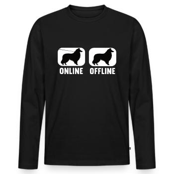Online Offline Collie Collie Owner Collie Owner - Men's Premium Organic Long Sleeve Shirt - black - Front - Nico (187cm)