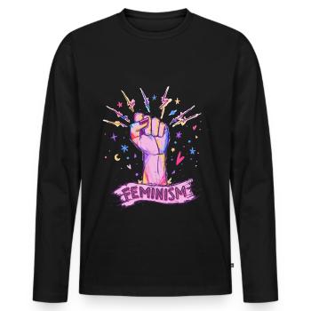 Feminism Women's Rights Demo Women's Power - Men's Premium Organic Long Sleeve Shirt - black - Front - Nico (187cm)