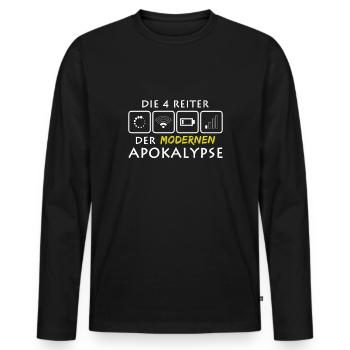 Nerd Reiter Apokalypse I Computer WLAN Akku - Männer Premium Bio Langarmshirt - Schwarz - Vorne - Nico (187cm)