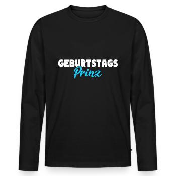 Geburtstags Prinz - Männer Premium Bio Langarmshirt - Schwarz - Vorne - Nico (187cm)