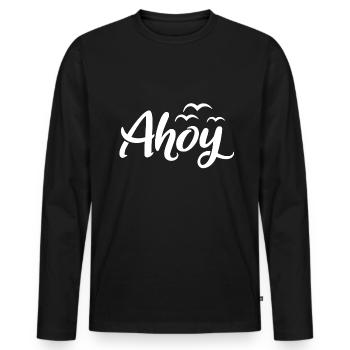 Ahoy - Men's Premium Organic Long Sleeve Shirt - black - Front - Nico (187cm)