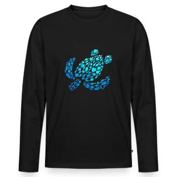 Turtle Sea Ocean Animals Turtle - Men's Premium Organic Long Sleeve Shirt - black - Front - Nico (187cm)