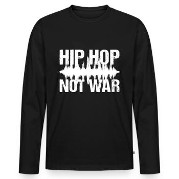 Hip Hop Not War Peace Musik - Männer Premium Bio Langarmshirt - Schwarz - Vorne - Nico (187cm)