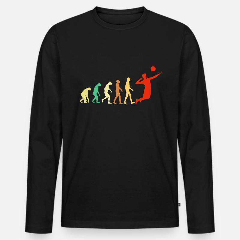 Volleyball Evolution - Männer Premium Bio Langarmshirt - Schwarz