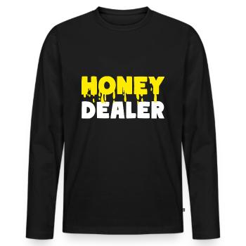 Honey Dealer Honey Bees - T-shirt manches longues Premium bio Homme - noir - Devant - Nico (187cm)