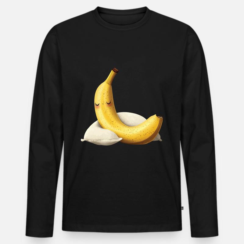 Banane - Männer Premium Bio Langarmshirt - Schwarz