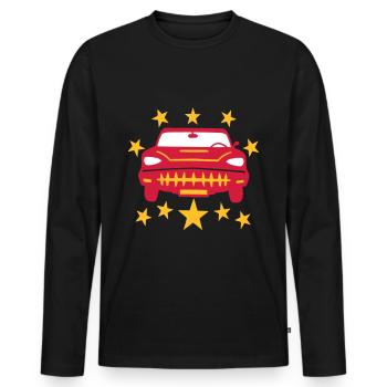 Car with stars, car, custom tricolor - Men's Premium Organic Long Sleeve Shirt - black - Front - Nico (187cm)
