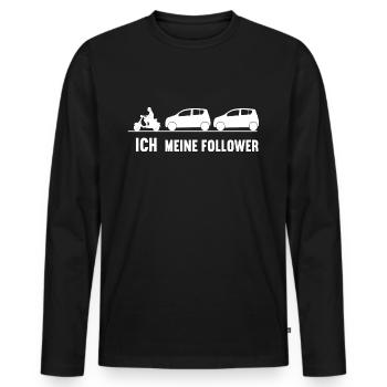 ich meine follower Roller Rollerfahrer Moped - Männer Premium Bio Langarmshirt - Schwarz - Vorne - Nico (187cm)