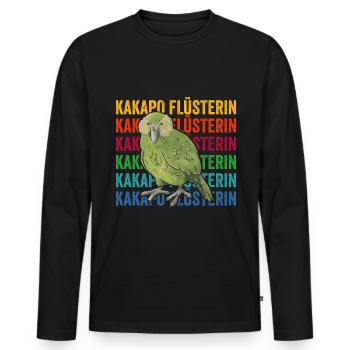 Kakapo Flüsterin Retro Papagei - Männer Premium Bio Langarmshirt - Schwarz - Vorne - Nico (187cm)