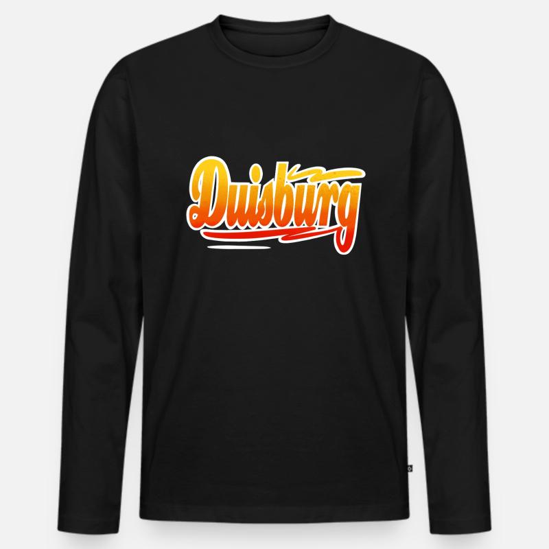 Duisburg - Männer Premium Bio Langarmshirt - Schwarz