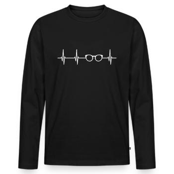 Heartbeat Optician Women - Men's Premium Organic Long Sleeve Shirt - black - Front - Nico (187cm)