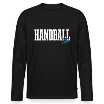 Handball Handballer - Männer Premium Bio Langarmshirt - Schwarz - Vorne - Nico (187cm)