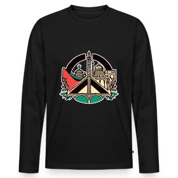 Palästina Palestine Flagge Fahne Freiheit Demo - Männer Premium Bio Langarmshirt - Schwarz - Vorne - Nico (187cm)