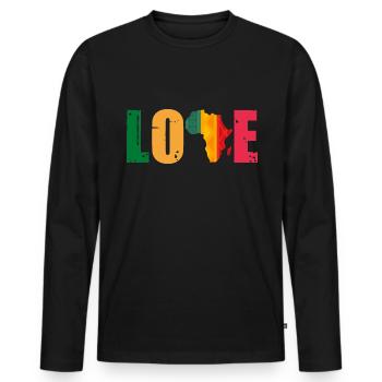 Afrique - T-shirt manches longues Premium bio Homme - noir - Devant - Nico (187cm)