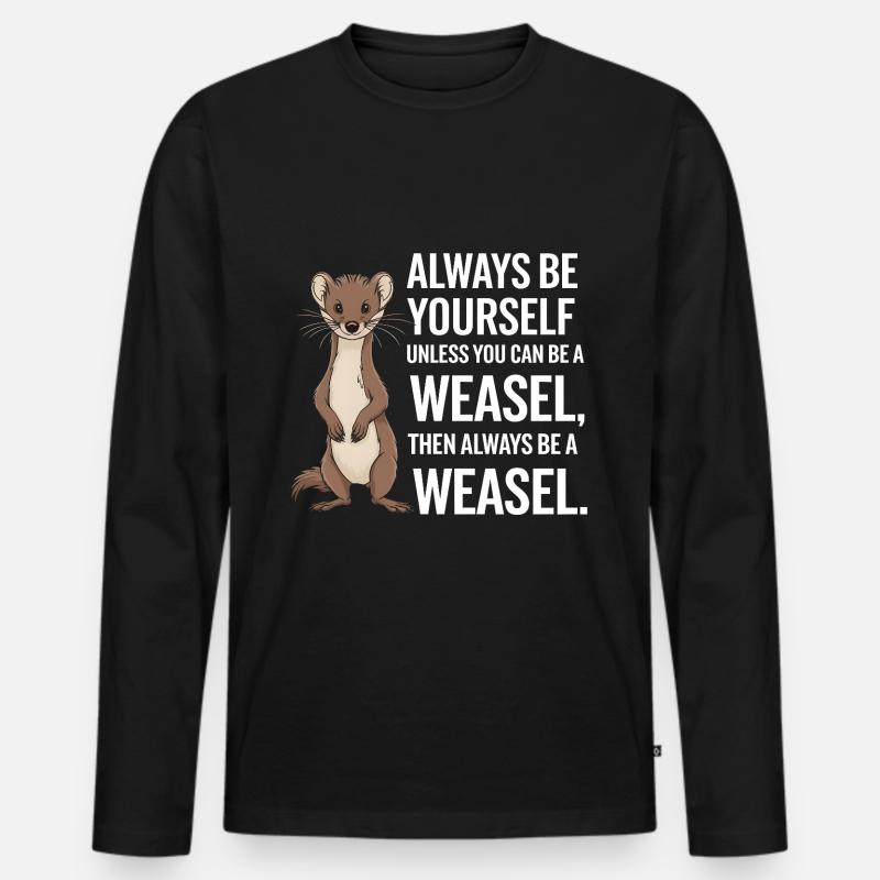 Wiesel - Männer Premium Bio Langarmshirt - Schwarz