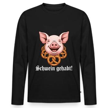 Pig had ! - Men's Premium Organic Long Sleeve Shirt - black - Front - Nico (187cm)