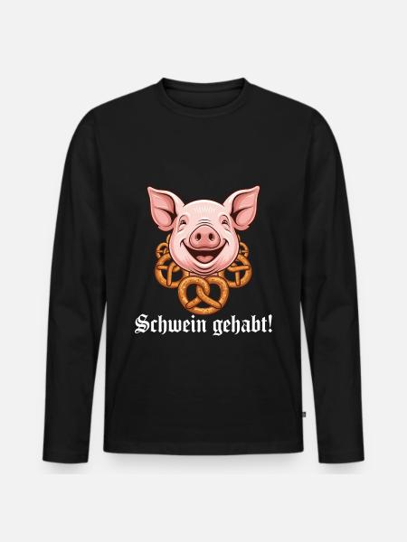 Pig had ! - Men's Premium Organic Long Sleeve Shirt - black