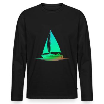Veil - Men's Premium Organic Long Sleeve Shirt - black - Front - Nico (187cm)