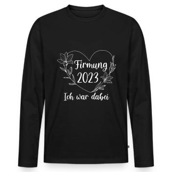 Firmung 2023 ich war dabei Firmling - Männer Premium Bio Langarmshirt - Schwarz - Vorne - Nico (187cm)