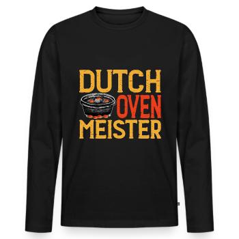 Dutch Oven Meister Dopfen Outdoor - Männer Premium Bio Langarmshirt - Schwarz - Vorne - Nico (187cm)