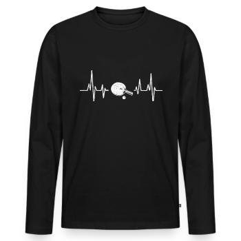 Battement de cœur de tennis de table - T-shirt manches longues Premium bio Homme - noir - Devant - Nico (187cm)